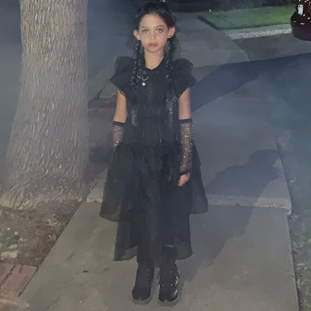 Girls's Black Ruffle Dress